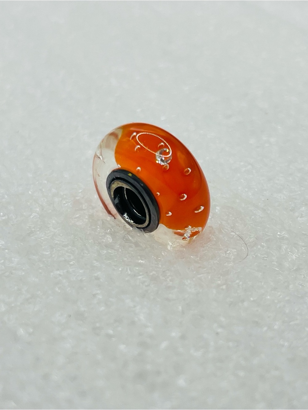 Pandora Orange and Clear Murano Glass Charm - Picture 3 of 3
